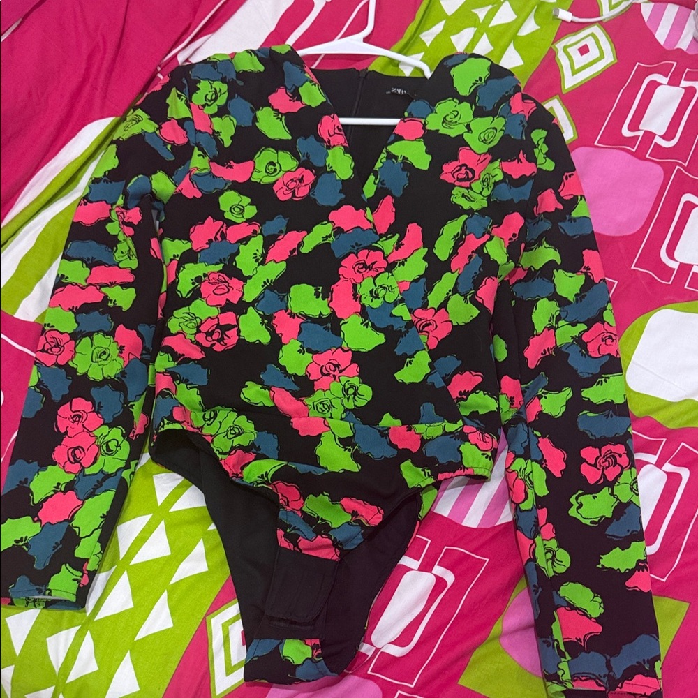 Zara Multicolor Floral Bodysuit